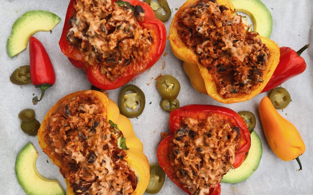 Stuffed Bell Peppers with Black Beans and Rice