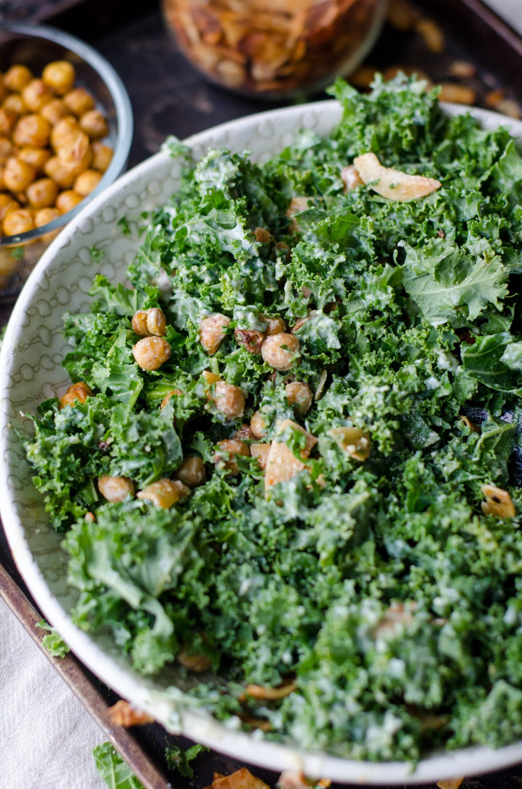 Massaged Kale Salad With Garlicky Chickpeas - Core Nutrition Health And ...