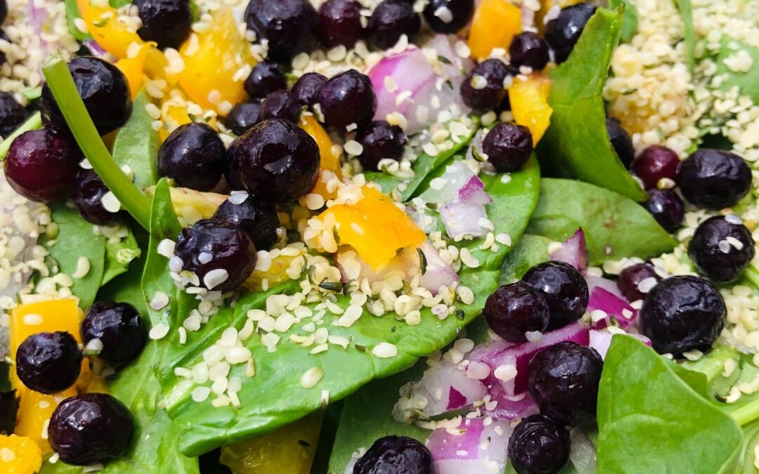 Simple Blueberry Hemp Seed Salad