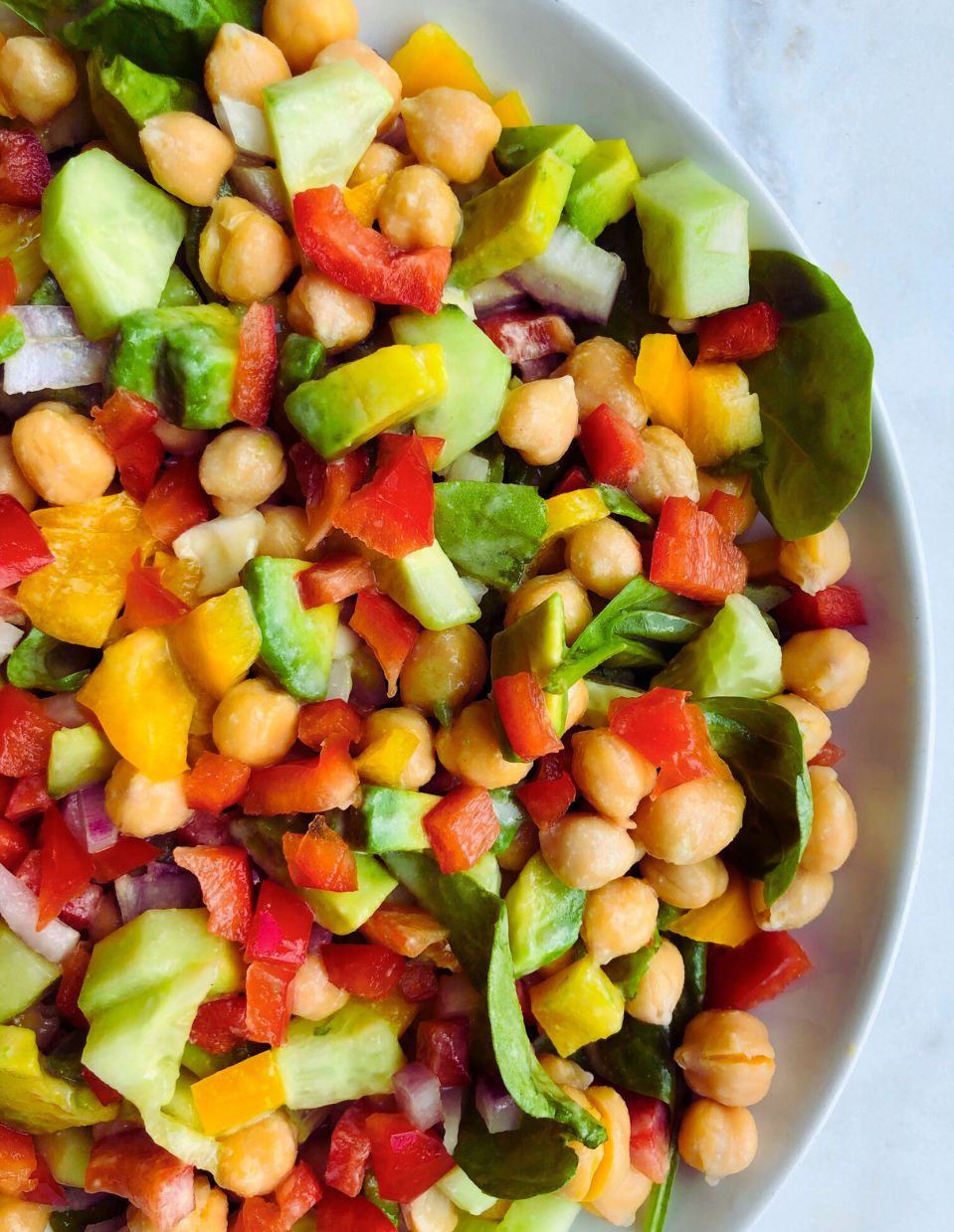 Chickpea Salad Recipe with Tangy Tahini Dressing