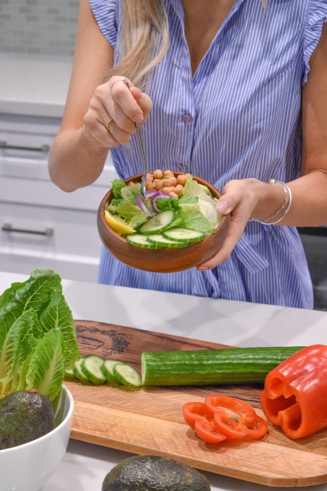 Registered Dietitian preparing healthy meal